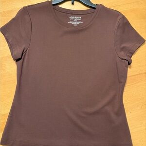 Adrienne Vittadini Chocolate Short Sleeve Tee